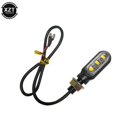 2PCS Universal 12V 3Led Mini Motorcycle LED Turn Signal Lamp Flash Indicator Lights Amber Running Light Accessories