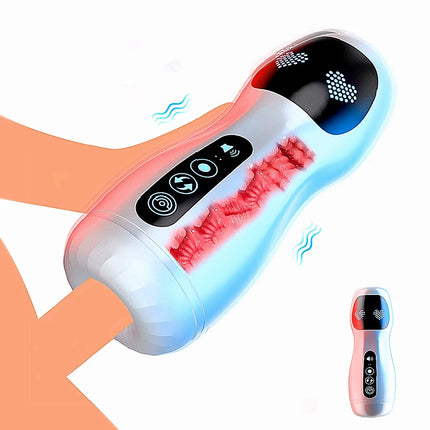 Silicone Automatic Male Masturbator Cup Provides Endurance Exercise Through Vibration Blowjob Functions As Penis Trainer Toy