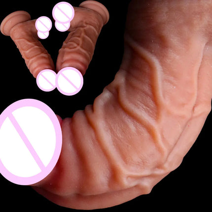 Realistic Silicone Dildo with Suction Cup, Medical Grade Liquid Silicone, Soft Skin Feel Lifelike Penis Toy for Adult Women
