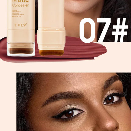 15g 2-in-1 foundation eraser double-ended concealer stick with brush head waterproof, natural makeup, long-lasting cream texture