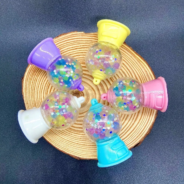 2024 Kawaii Decoration Gacha Machine Colored Beads Pinch Wet Squish Toy Gift Vent for Kids Pull Up TPR Soft Rubber Gacha Machine