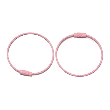 10pcs/lot 50mm Iron Key Ring Colorful Keychain Rings Screw Lock for Jewelry Making Keychain DIY Findings