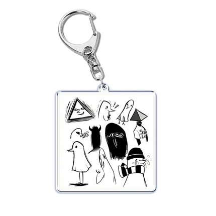 Goodnight Punpun Oyasumi Punpun Key Chain Keychains Ring for Accessories Bag Graffiti Pendant Keyring Jewelry Fans Gifts