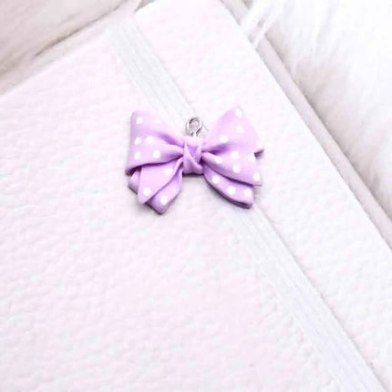 10pcs 28*20mm Cute Small Dot Bowknot Resin Flatback Charms For Pendant DIY Earrings Necklace Jewelry Accessories Finding