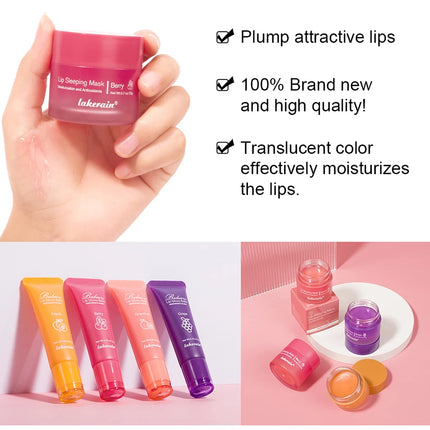Lip Balm & Lip Mask Set Moisturizing Night Lips Care Multiple Colors Makeup Maintenance Lip Anti-Cracking Lip Oil Care Cosmetic
