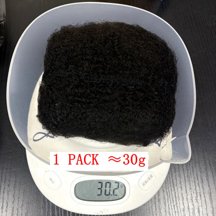 Tight Afro Kinky Bulk Human Hair for Dreadlock Extensions 100% Human Hair 30G/1 Pack 8 Inch Natural Repair Extensions for Braids
