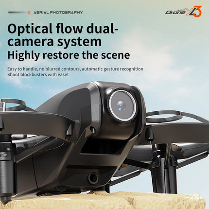 Portable RC Drone One Key Takeoff Landing Headless Mode Three Speed Adjustment Emergency Stop Optical Flow Hover 80M Remote Range Drone