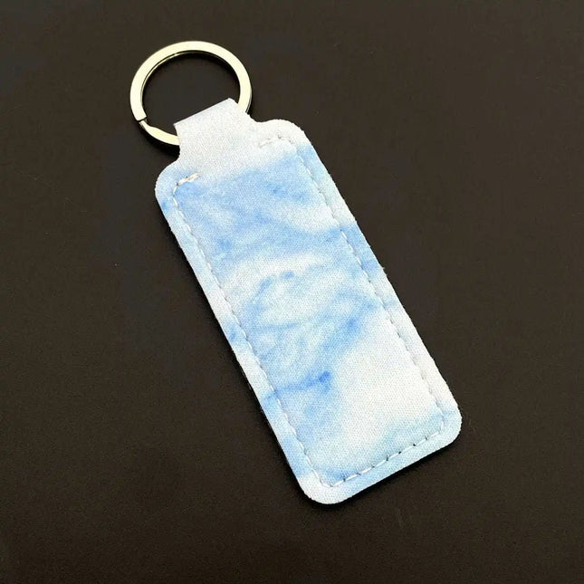 Marble Pattern Custom Keychain Women Personalize Portable Lipstick Case Cover Waterproof Lip Balm Pouch Creative Girlfriend Gift