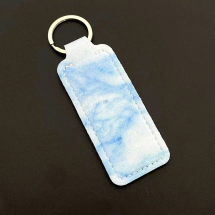 Marble Pattern Custom Keychain Women Personalize Portable Lipstick Case Cover Waterproof Lip Balm Pouch Creative Girlfriend Gift
