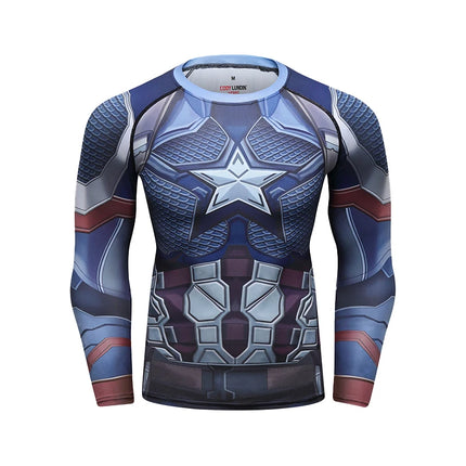 Gym Compression Shirts for Men Long Sleeve Comics Spider Cosplay T-Shirt Marvel Top Elastic Fitness Sportwear Halloween Clothes