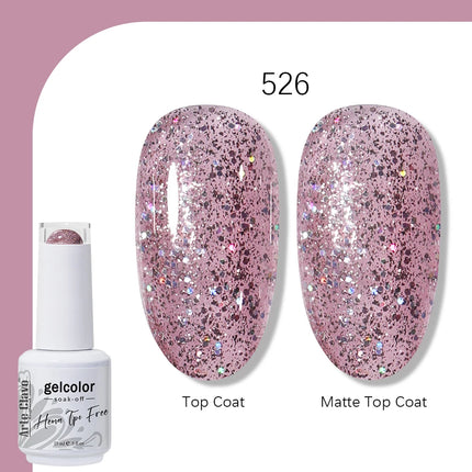 Arte Clavo Solid Color Gel Nail Polish 15ml Soak Off UV LED Gel Semi-Permanent Glitter Polish For Manicure Nail Art Salon Gel