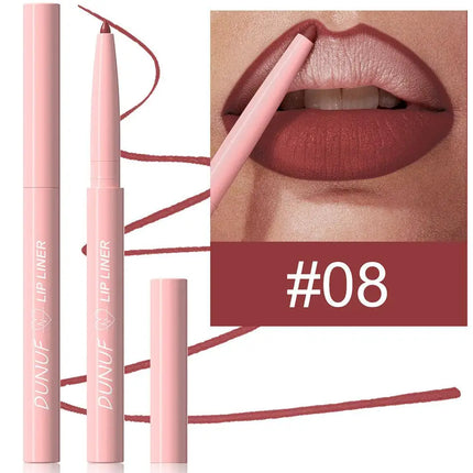 12 Colors Matte Lip Liner Set Long-Lasting Waterproof Lip Pencils with Precise Application Smooth Texture for Defined Lip Contou