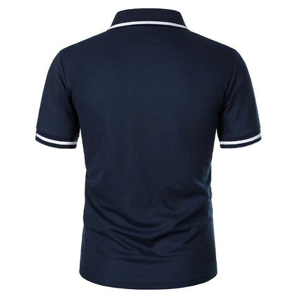 New Summer Men's Short Sleeve Polo Shirts Solid Business Casual Tees Fashion Breathable Loose Patchwork Tops Pockets Male Polos