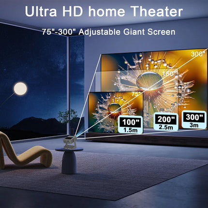 DONGYINGproyector Auto Focus 4K 1080P WiFi Bluetooth Android 12 8-inch Touchscreen HDMI USB 180° Rotation Speaker EU US UK