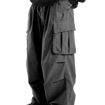 plus Size Men's Workwear Wide Leg Pants Loose Street Style Trendy Cargo Trousers