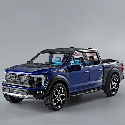 1:20 Ford Raptor F150 Pickup Truck Toy Car Model Alloy Diecast Doors Opened Pull Back Sound Light Scale Model Car Toys For Boys