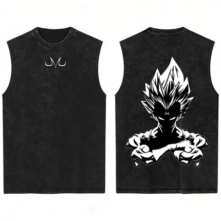 Dragon Ball Vegeta Anime Gym Vest Men's Tank Tops Y2k Women Washed Loose Casual Sleeveless Shirt Streetwear Summer 2026 Harajuku