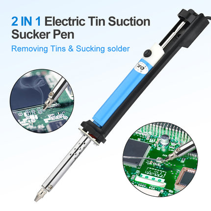 AC 110V/220V Electric Tin Suction Sucker Pen Soldering Iron 30W PCB Solder Suction Desoldering Machine Vacuum Pump Welding Tools
