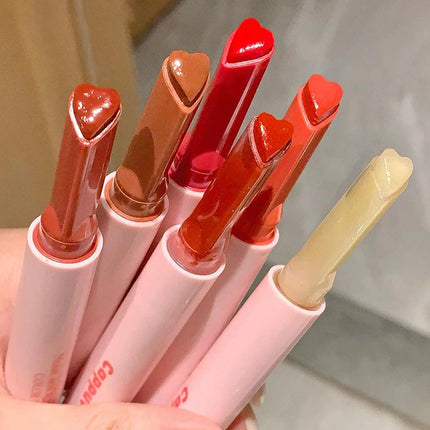 Shimmer Heart Jelly Lipstick Pen Hydrating Ice Rose Solid Lip Gloss Tinted Mirror Finish Water Gloss Pomelo Lip Balm Cosmetics