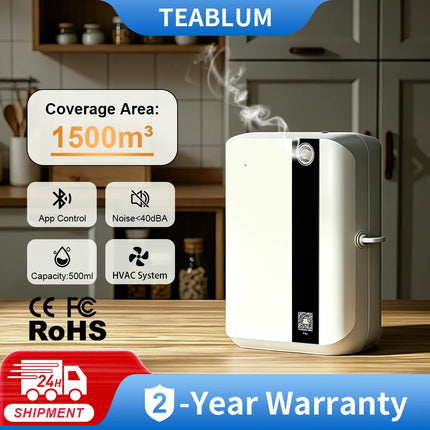 TEABLUM Aroma Diffuser 500ML Bluetooth Essential Oil Diffuser For Home Room Fragrance HVAC Electric Aromatic Oasis Air Freshener