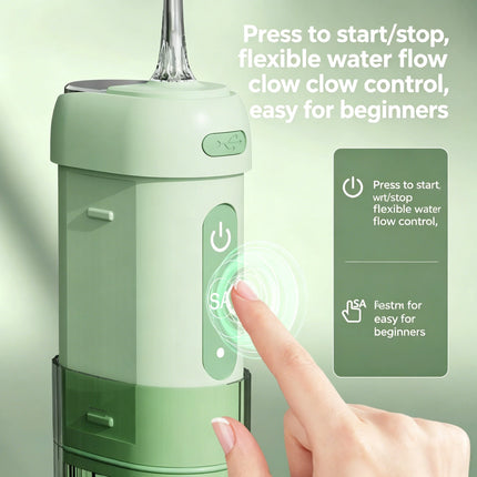 Portable Electric Water Flosser, Foldable & Retractable Oral Irrigator for Teeth Cleaning, Braces & Tongue Care