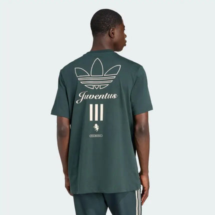 Adidas 2025 Men's Juve Icon Knitted Tee - Cotton T-Shirt