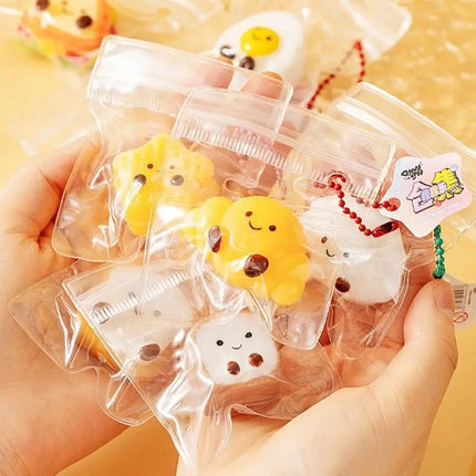 5Pcs Bread Dumping Food Stress Relief Squeeze Toys Mini Mochi  Toys Sensory Pinch Fun Party Favor Gift Keychain PendantHot