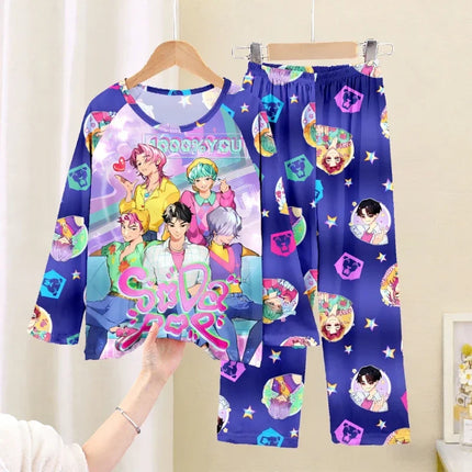 2026 Autumn Children Pajama Sets Cartoon Hunter Sleepwear for Kids 2-14years Teen Pijamas Boys Girls Loungewear Baby Clothes