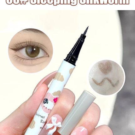 3 Colors Brown Lying Silkworm Liquid Eyeliner Pen Waterproof Big Eyes Makeup Smooth Quick-drying Women Cosmetics Beauty Tools