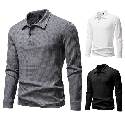 Men's Long Sleeve Polo Shirt, High-Quality Male Clothing, Office Polos, T-shirt, Business Poloshirt, Casual Fashion Polo T-Shirt for Men