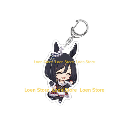 Uma Musume Pretty Derby Tokai Teio Silence Suzuka Gold Ship Mejiro McQueen Vodka Daiwa Scarlet Chibi  Acrylic keychain pendant