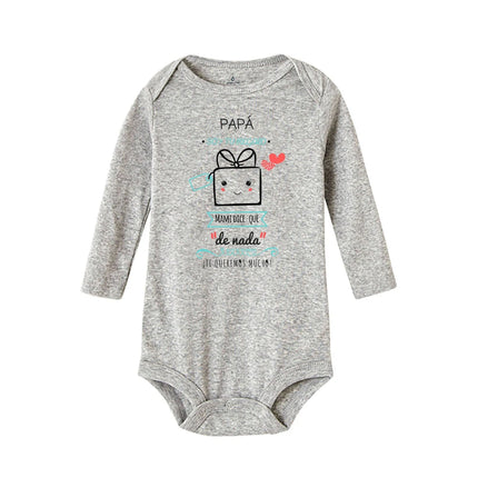 Dad I'm Your Gift Baby Bodysuit Spain Father's Day Boys Girls Infant Romper Long Sleeve Warm Jumpsuit Fathers Day Best Present