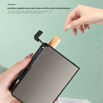 TikTok Viral 20-Slot Pop-Up Cigarette Case | integrated Slim Holder l Shockproof Metal with Custom Engraving Gift for Men