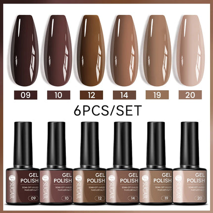 UR SUGAR 7ml All Season Gel Nail Polish Set Nude Pink Red Glitter Semi Permanent UV Gel Kits All For Manicure Soak Off Vernis