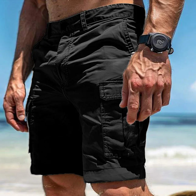 Men's Euro Multi-Pocket Cargo Shorts Men's New Summer Beach Casual Shorts Basketball Shorts Pants Short Pants Men Sweatpants
