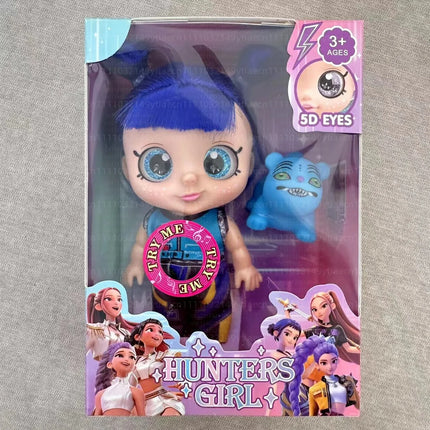 Kpop Hunters Girl Rumi Vinyl Doll Cartoon 7 Inch 5D Eyes Movable joints with Movie Theme Song Toy for Fan Collection Kids Gift