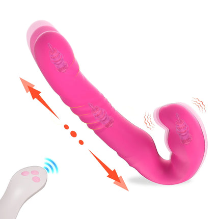 Thrusting Vibrator Sex Toys for Women Strap-on Double Heads Dildo Vibrators G Spot Clitoral Rabbit Vibration Masturbator