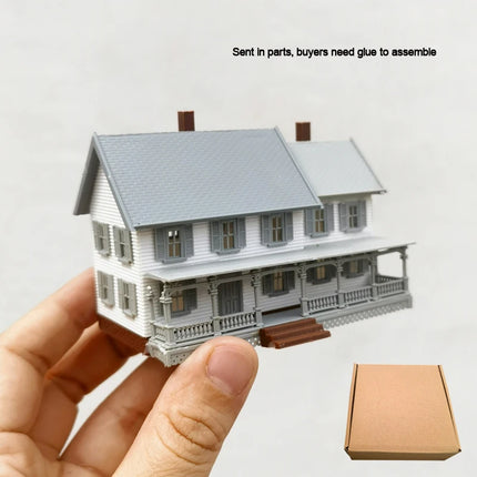 N Scale Model building kit Dwelling House 1:160 American Courtyard architecture Model Train Railway Layout DIY Material Diorama