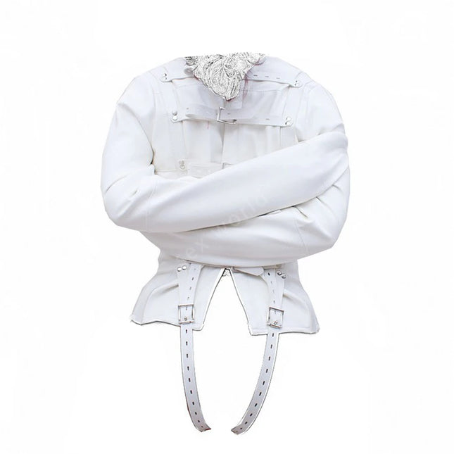 BDSM Leather Armbinder Restraint Straitjacket Sex Toy, Straight Jacket Bondage Adjustable Belt, Slave Cosplay Women's Sexy Costume