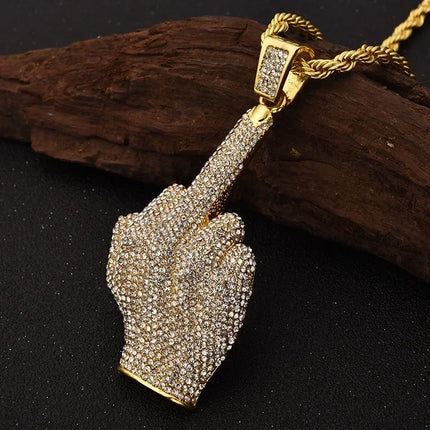 Hip Hop Iec Out Put Crystal Zirconia Dollar Sign Pendant Necklace Fashion Punk Cool Rock Rap Party Jewelry Accessories for Men