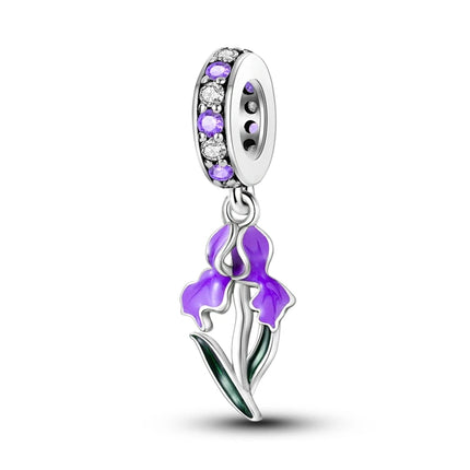 925 Sterling Silver Purple Series Butterfly Aries Gemini Safety Chains Fit Original Bracelet DIY Jewelry Making Gift For Women
