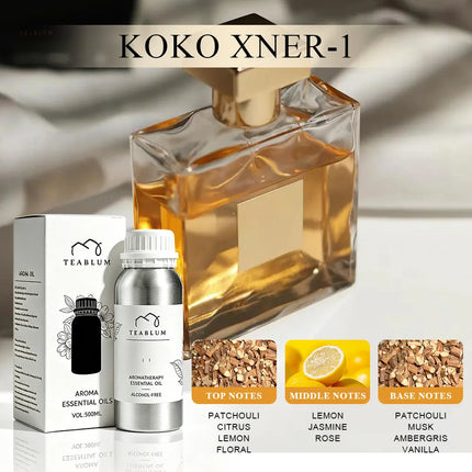 TEABLUM 500ML Aromatic Hotel Essential Oil Hotels Home Air Freshener Pure Plant Essential Oil Alcohol Free for Electric Diffuser