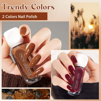 2pcs/set 10ml Water-Based Peel-Off Nail Polish Kit Red Pink Long Lasting Quick Drying No Lamp Needed Nail Art Nail Supplies