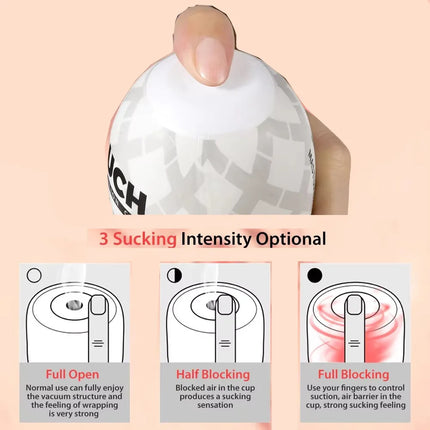 Realistic Vagina Anal Oral Deep Throat Masturbation Cup Vacuum Sucking Soft Silicone Male Penis Glans Trainer Sex Toy for Men