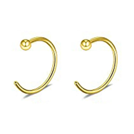 2pcs Hypoallergenic Stainless Steel Cubic Zirconia Round Ball Hoop Earrings Simple School Style Earrings Trendy Ear Jewelry