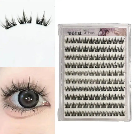 Doggy Eye Lashes No Glue False Eyelashes Extenstion Natural Thick Wispy Segment Eyelash Supplies For Classic Makeup And Cosplay