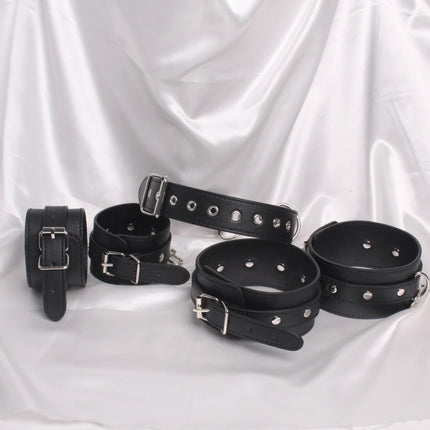 Black Leather Bondage Handcuffs Arm Cuffs Restraints Straps Hand Belt Cuffs Slave BDSM Exotic Sex Toys for Adults Couple Games