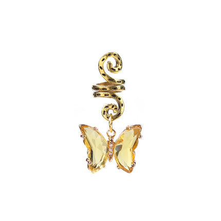 Natural Chip Stone Pendant Hair Accessories For Women Girl Wire Wrapped Hair Twists Spiral Hair Cuff Clips Headwear Dreadlock