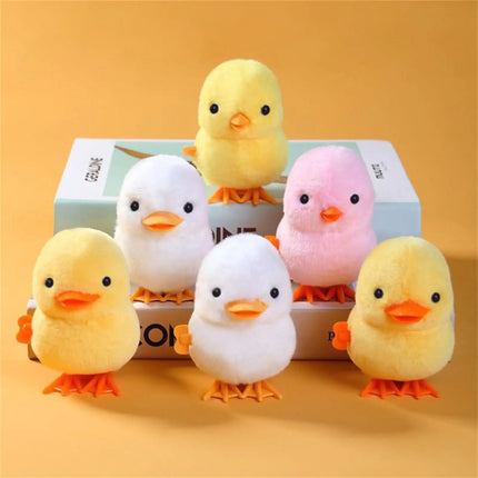 1PCS Yellow Jumping Chicken Plush Toys Moveable Chain Winding Soft Dolls Simulation Anime Plushie children's Birthday gift