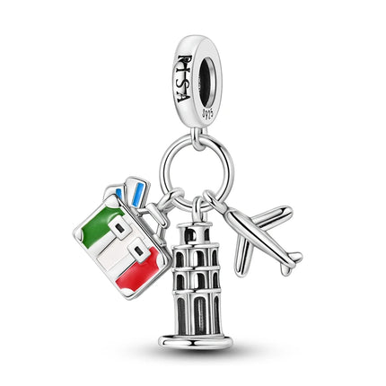 Original 925 Sterling Silver Charms Paris Eiffel Tower Charms Bead Pendant Fit Bracelets Bangle Necklaces Women DIY Jewelry Gift